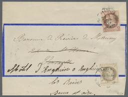 Br Frankreich: 1872, 4c. Grey "laure And 2c. Red-brown "Ceres", Attractive Franking On Quintruple Weigh - Gebruikt