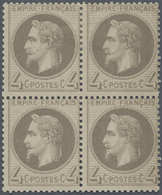 * Frankreich: 1862, 4 C. Napoleon Gray Purpel, Unused Block Of 4 With Original Gum. Signed (Yvert No. - Gebruikt