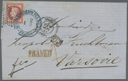 Br Frankreich: 1868, 80c. Rose "laure", Single Franking On Lettersheet From Paris To Warsaw/Russian Pol - Gebruikt