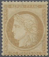 * Frankreich: 1870 Ceres 10 C. Gelbbraun, Ungebraucht Mit Originalgummi, Gut Gezähnt, Sauber Und Farbf - Gebruikt