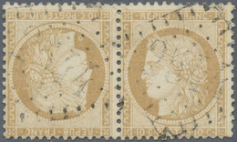 O Frankreich: 1873, 10c. Bistre, Tête-bêche Pair, Neatly Cancelled By GC "2544", One Stamp Vertical Cr - Oblitérés