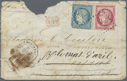 Br Frankreich: 1871, 80 C Rose-carmine Imperforated Ceres, Full To Broad Margins, Together With 20 C Bl - Oblitérés