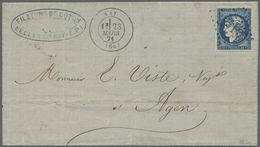 Br Frankreich: 1871, Bordeaux Issue, 20c. Dark Blue, Type I, Report I, Deep Colour, Full To Large Margi - Gebruikt