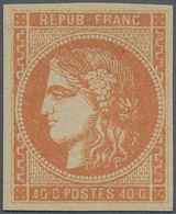 * Frankreich: 1871, 40c. Orange "Bordeaux", Fresh Colour, Full Margins, Certificate Renon "unused With - Gebruikt