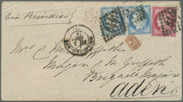Br Frankreich: 1873 Cover From Boulogne-sur-Mer To ADEN Via Paris And Brindisi, Franked By Ceres 25c. P - Gebruikt