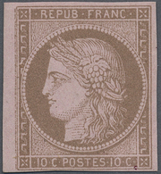 * Frankreich: 1872, 10 C. Brown On Rose With Thick Value, Unused With Gum, Fine With Fresh Colour, Imp - Oblitérés