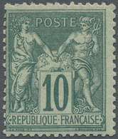 * Frankreich: 1876, Allegorie 10 C. Grün In Type II, Ungebraucht Mit Falzspur Und Mehrfach Sign. U.a. - Oblitérés