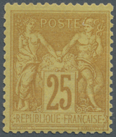 * Frankreich: 1879, 25 C. Allegorie Gelbbraun Auf Gelb (sehr Frische Farbe!), Fast Postfrisch, Mi. € 2 - Oblitérés