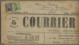 Br Frankreich: 1900, Newspaper "COURRIER DE L'AIN" Franked With 1 C And 5 C Allegory To Paris - Gebruikt