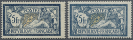 ** Frankreich: 1900, Allegory 5 Fr. In Both Color Variants, Two Mint Never Hinged Values (Yvert No. 123 - Gebruikt