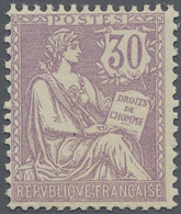 ** Frankreich: 1902, Allegory 30 C. Mouchon II Light Violet, Very Well Centered, Perfect Mint Never Hin - Gebruikt