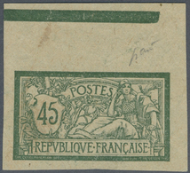 (*) Frankreich: 1906. Imperforate "Merson 45c", Printed Double: One Side Normal Print With Top Margin, T - Oblitérés