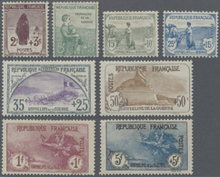 * Frankreich: 1917, War Orphans, Complete Set Of Eight Values, Mint O.g. With Hinge Remnants And Adhes - Oblitérés