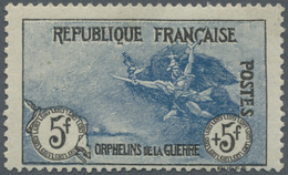 ** Frankreich: 1917, 5 + 5 Fr. "Die Marseillaise", Tadellos. Gepr. M. Bleistiftsignatur 'neulenleur'(?) - Oblitérés