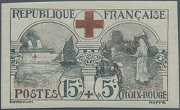 * Frankreich: 1918, Red Cross 15 C. + 5 C., Mint LH, Imperforated, Certif. Renon "genuine Without Flaw - Gebruikt