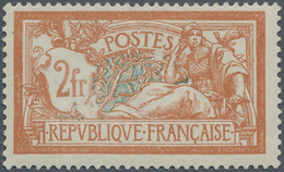 * Frankreich: 1920, 2 Fr. Merson With Plate Flaw "break In Lower Right In The Cartridge Of Value", Unu - Oblitérés