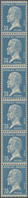 ** Frankreich: 1924, 75 C. Pasteur, Coil Stamp, Strip Of 6, Mint Never Hinged With Partly Usual Coil Pe - Oblitérés