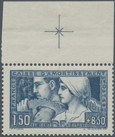 ** Frankreich: 1928, Caisse D'Amortissement 'Allegorie Of Work' 1,50+8.50fr. In Blue Green Type I With - Oblitérés