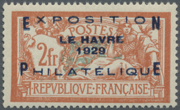 ** Frankreich: 1929, Philatelie-Ausstellung Le Havre 2 Fr (+5 Fr), Orangerot/ Hellblau, Tadellos Postfr - Oblitérés