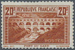 ** Frankreich: 1929, Freimarken: Bauwerke, 20 Fr. Rotbraun, Postfrisch, Fotoattest Drayfus (Yvert € 2.4 - Oblitérés