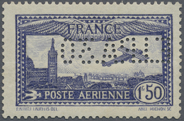 * Frankreich: 1930, Airmail 1,50 Fr. Ultramarined With Perfin "E.I.P.A.30" Mint LH, Certificate Renon. - Oblitérés