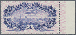 ** Frankreich: 1936 Airmail So-called "banknote" 50 Fr. Violet Blue - Red, Mint Never Hinged Superb Ite - Oblitérés