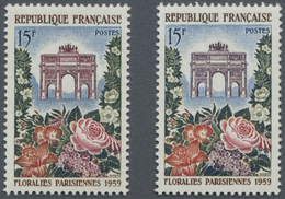 ** Frankreich: 1959, 15 Fr. "Arc De Triomphe" Once In The Wrong Color "blue Violet", Mint Never Hinged. - Gebruikt