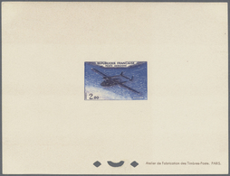 Frankreich: 1960, Air Mail Stamps, Epreuve De Luxe Set, Toning Stripes On Reverse. - Oblitérés