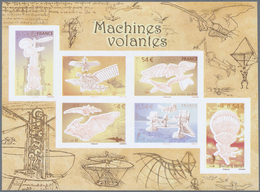 ** Frankreich: 2006, France. IMPERFORATE Souvenir Sheet "Ancient Flying Machines" With Inscriptions And - Oblitérés