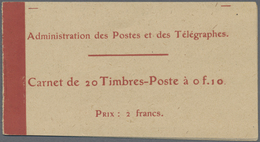 ** Frankreich - Markenheftchen: 1913. Complete Booklet 10c Red Semeuse Camée. Paper X Chalky White. Sma - Altri & Non Classificati