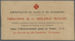 ** Frankreich - Markenheftchen: 1914, 3fr. Red Cross Booklet With 20 Stamps 10c. + 5c. Semeuse And Tran - Altri & Non Classificati