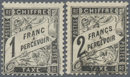 O Frankreich - Portomarken: 1881, Postage Due Stamps 1 Fr And 2 Fr. Black, Canceled, Perfect Perforate - 1859-1959 Covers & Documents