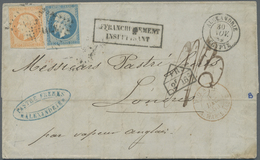 Br Französische Post In Ägypten - Alexandria: 1859, Napoleon Ohne Lorbeer 40 C Orange Und 20 C Blau (je - Other & Unclassified