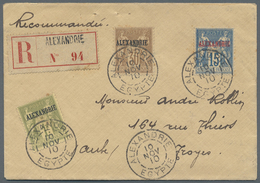 Br Französische Post In Ägypten - Alexandria: 1910. Registered Envelope Addressed To France Bearing Ale - Autres & Non Classés