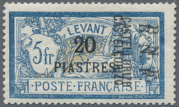 * Französische Besetzung I. WK - Castellorizo: 1920, French Levant "20 PIASTRES" On 5 Fr With DOUBLE I - Altri & Non Classificati