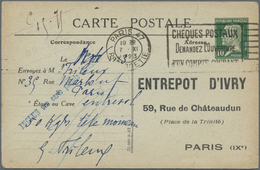 GA Frankreich - Ganzsachen: 1923, 10 C Green Pasteur, Private Picture Psc With Preprinted Address "Entr - Altri & Non Classificati