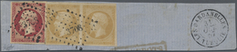 Brfst Frankreich - Stempel: "LES DARDANELLES", 1867 10 C. Brown As Horizontal Pair And 80 C. Rose Napoléon - 1877-1920: Période Semi Moderne