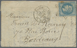 Frankreich - Ballonpost: 1870 Ballonpost: Brief Geflogen Mit Ballon „LES ETATS-UNIS„” , Flugdatum 29 - 1960-.... Storia Postale