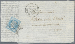 Br Frankreich - Ballonpost: 1870, 15 Oct, Ballon Monte Lettersheet (separated In Two Parts), Printed Ci - 1960-.... Storia Postale