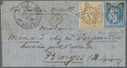 Br Frankreich - Ballonpost: 1870. Letter "Par Ballon Monté" With 10c And 20c Napoleon From "Paris 7.11. - 1960-.... Briefe & Dokumente