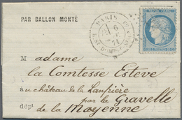 Br Frankreich - Ballonpost: 1871, Printed Letter Flown By Ballon Nr.55 "DUQUESNE (3)" Bearing A Ceres 2 - 1960-.... Covers & Documents