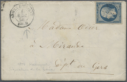 Br Frankreich - Militärpost / Feldpost: 1855, Napoléon 20 C. Blue, Single Franking On Complet Letter, W - Armeestempel (vor 1900)