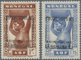 ** Frankreich - Militärpost / Feldpost: 1940, "Richelieu" Overprints, Senegal 1fr. And 1.75fr., Two Val - Poste Aérienne Militaire