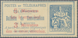 (*) Frankreich - Besonderheiten: 1896, 3 Minutes Telephone Receipt With Overprint Unused, (Maury No 13, - Altri & Non Classificati