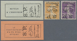* Frankreich - Besonderheiten: 1916, Semeuse 30 C Orange And 35 C Violet With INVERTED Imprint "S.P. D - Other & Unclassified