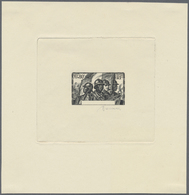 Frankreich - Besonderheiten: 1941. Epreuve D'artiste Signee In Black For A NON-ISSUED 70c+80c Stamp - Autres & Non Classés