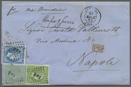 Br Griechenland: 1872, Hermeskopf, Athener Druck, 5 L. Breitrandig, 20 L. Unten Angeschnitten, 40 L. No - Briefe U. Dokumente