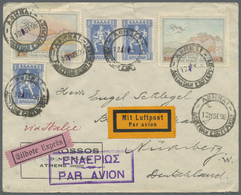 Br Griechenland: 1926 (12.12.), Flugpostbrief Frankiert Mit Halbamtl. Flugpostmarken 2 Dr. Und 3 Dr. So - Covers & Documents