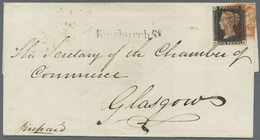 Br Großbritannien: 1841, 1d. Black, Fresh Colour, Close To Full Margins, Splendid Copy On Lettersheet, - Other & Unclassified