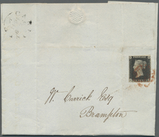 Br Großbritannien: 1841, 1d. Black, Lettered F-H, Fresh Colour, Cut Into At Lower Right Otherwise Close - Sonstige & Ohne Zuordnung